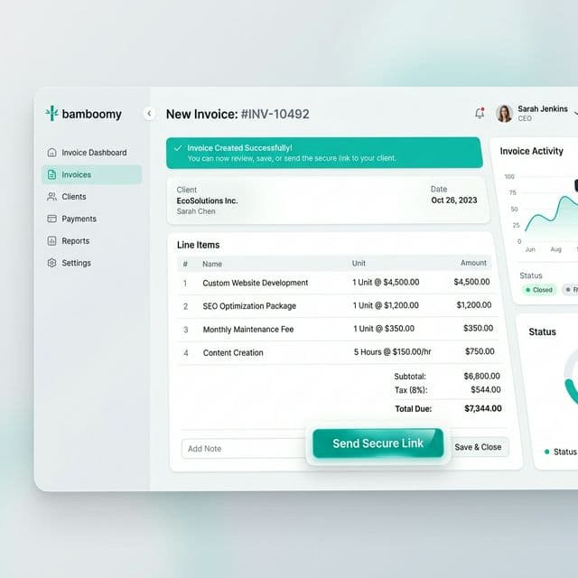 Bamboomy Dashboard Mockup